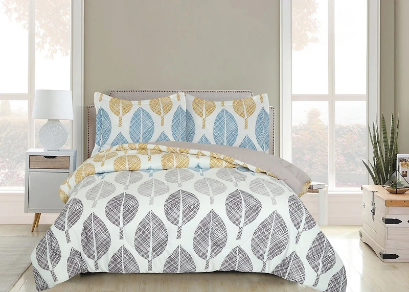 Marina Decoration Ultra Soft Luxury Fluffy Goose Down Alternative Bed in a Bag Rich Printed Comforter Set Includes Sheet Set