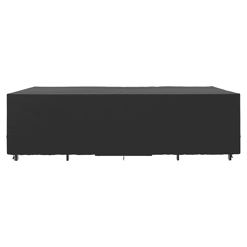 Mainstays 126" x 85" x 35" Black Large Universal Rectangular Patio Furniture Cover With Buckle Closures