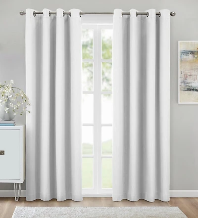 Loft Living Kelsey, panneau de rideau à oeillets texturé, 100% occultant 52" x 63", blanc