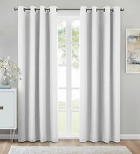 Loft Living Kelsey, panneau de rideau à oeillets texturé, 100% occultant 52" x 63", blanc