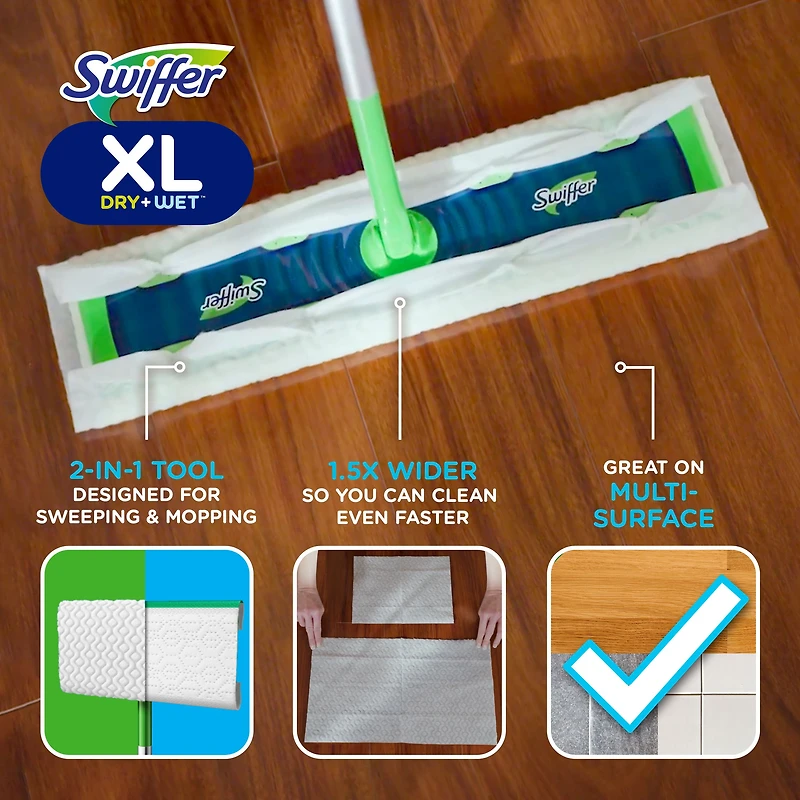 Linges secs grand format pour balai Swiffer, 16unités 16CT