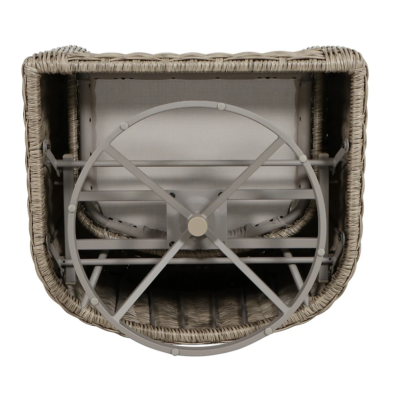 Chaise longue en osier pivotante pour extérieur Bellamy avec coussins et housse de protection Better Homes & Gardens, gris