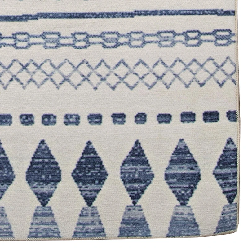 Outdoor Washable Marco Ivory & Blue 5' x 7' Area Rug