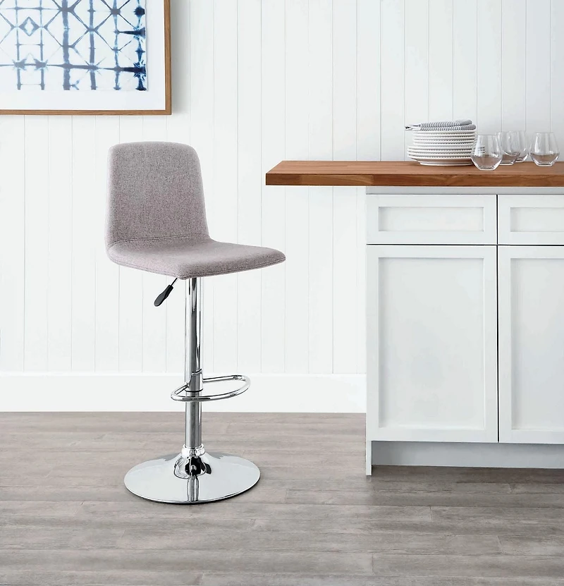 Hometrends Grey Fabric Bar Stool, Hometrends Fabric Bar Stool