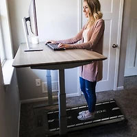 GoZone Under Desk Treadmill, Compact Walking Pad for Home and Office, Black/Grey, With wireless remote