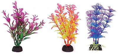 Penn-Plax 4" Color Plants, Aquarium plant pack