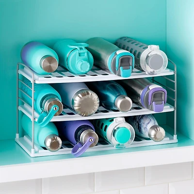 UpSpace Water Bottle Organizer, 3-Shelf Wide