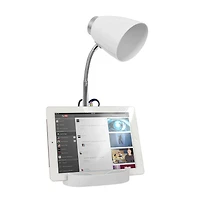 Limelights Gooseneck Organizer Desk Lamp with iPad Tablet Stand Book Holder