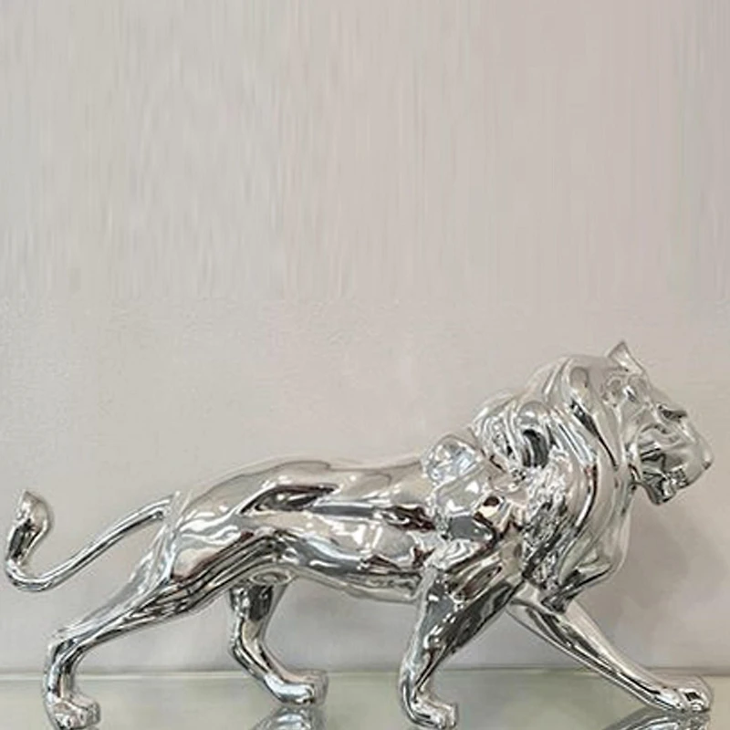 Figurine de lion canadien en argent pour décoration d'intérieur