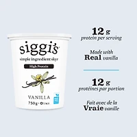 siggi’s Yogourt skyr Vanille, teneur élevée en protéines, 0 %