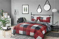Safdie & Co. Luxury Premium Microfiber Reversible Comforter 3 Piece Set King Winter Plaid