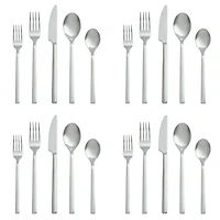 Better Homes & Gardens Holden Ensemble de couverts 20 pièces en acier inoxydable Argenté satiné Ensemble de couverts en satin 20 pièces BHG