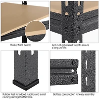 Fullfurnique 73.5″ Height 5 Tiers Adjustable Boltless Storage Shelf, Black