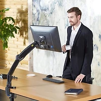 North Bayou 22"-35" Gas Strut Monitor Desktop Mount with USB Port - F100A