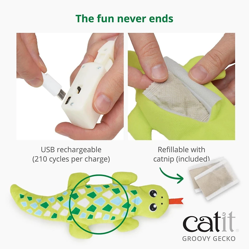 Catit Groovy Gecko, Motion Activated Cat Toy