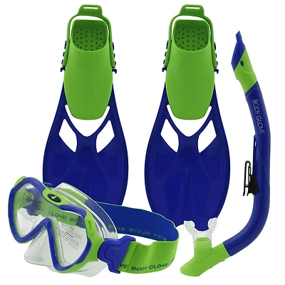 BODY GLOVE JUNIOR GRAPE SNORKEL SET, OPEN WATER SERIES