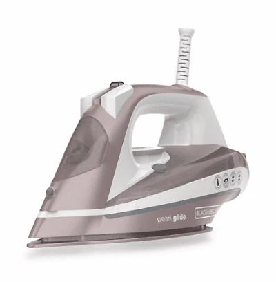 BLACK+DECKER Pearl Iron, 50% Smoother Gliding with Pearl-Infused Ceramic Soleplate, Powerful Steam, 8 Foot Cord, Vertical Steam Function IR2398C