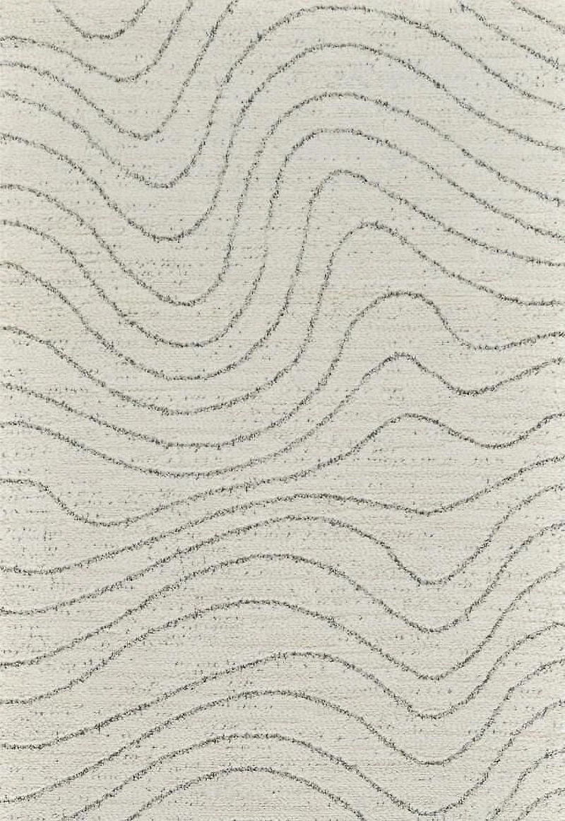 Tapis d'interieur abstrait Rug Branch Casa, beige creme, moderne - Salon, chambre, salle a manger et cuisine