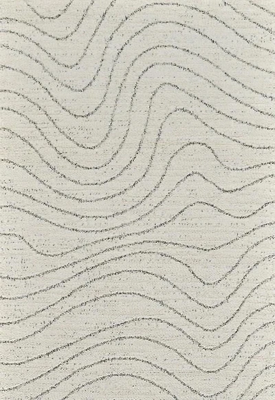 Tapis d'interieur abstrait Rug Branch Casa, beige creme, moderne - Salon, chambre, salle a manger et cuisine