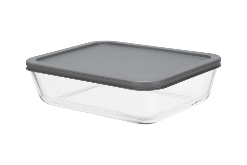 MAINSTAYS Rectangular glass food storage with PE Lid, MS GLASS 2600ML