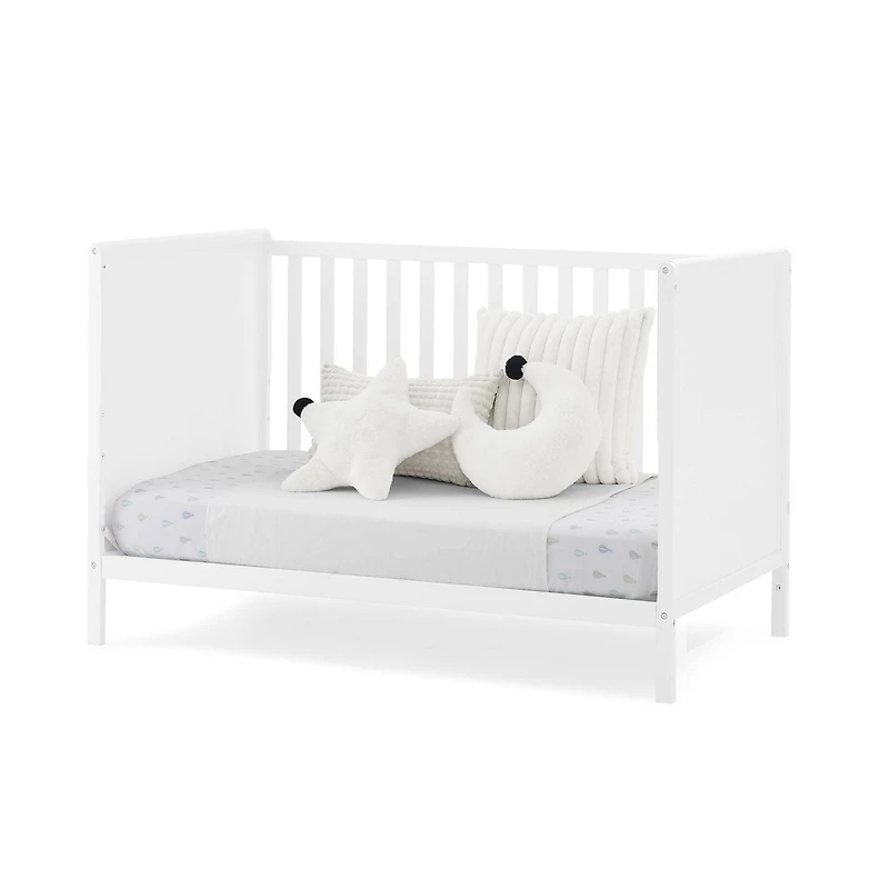 Delta Childern Ruby Ensemble de 2 pièces pour berceau convertible 6 en 1 et table à langer – Certifié Greenguard Gold, Bianca White