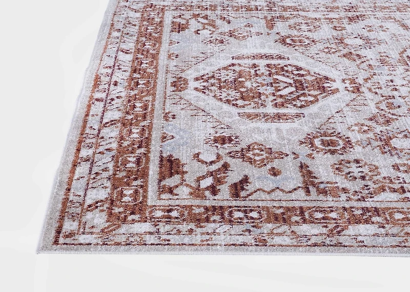Rug Ease Abril Mink and Terracotta Area Rug