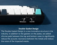 Keychron Q6 Max Clavier mécanique sans fil RVB remplaçable à chaud interrupteur rouges cadre en aluminium avec interrupteur disposition Pleine Taill Blanc Q6M-P1