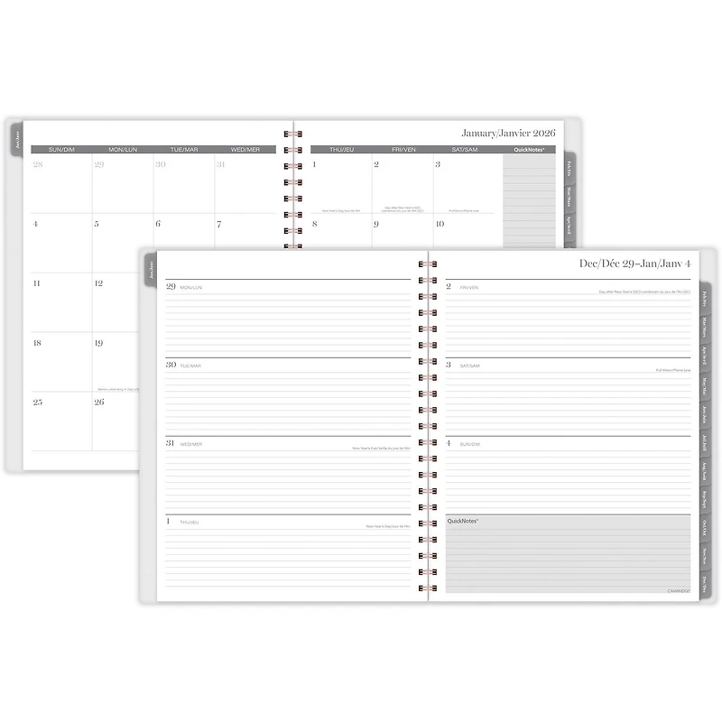 Agenda Grand CAMB pivoine or rose W/M,26 Agenda