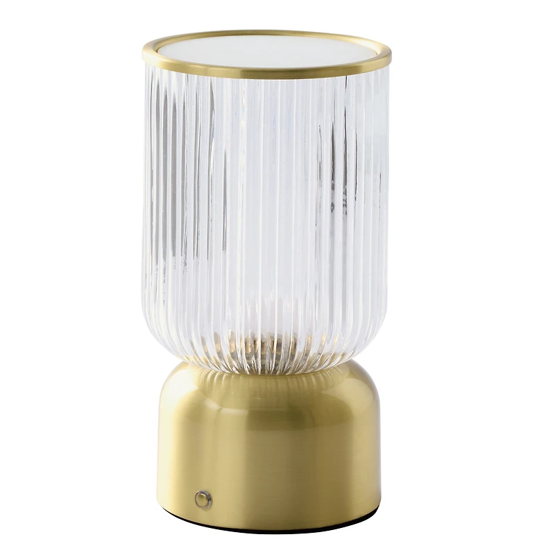 Better Homes & Gardens 9 inch Height Glass Uplight, Touch switch, USB-C Charging Cable included