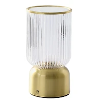 Better Homes & Gardens 9 inch Height Glass Uplight, Touch switch, USB-C Charging Cable included