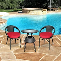 3 Piece Bistro Set With Cushions