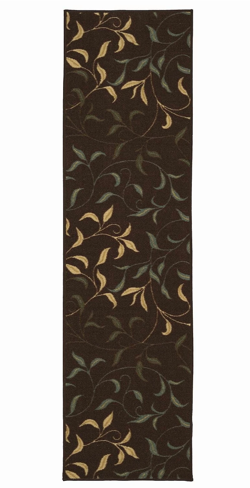 Ottomanson Ottohome Collection Non-Slip Rubberback Leaves Design Indoor Rug/ Mat