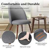 Homy Casa Modern 2-Pack Accent Chair Set, Armless Round Back, Grey Fabric Upholstered