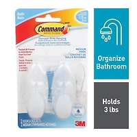 Crochets pour la salle de bain BATH18-EF CommandMC, moyens, givrés, 1,4 kg (3 lb), 2 crochets, 2 bandes résistant à l’eau Crochets BATH18-EF Command(MC)
