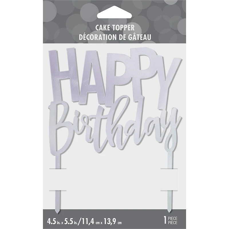 Cake Top HBD Slv Acr