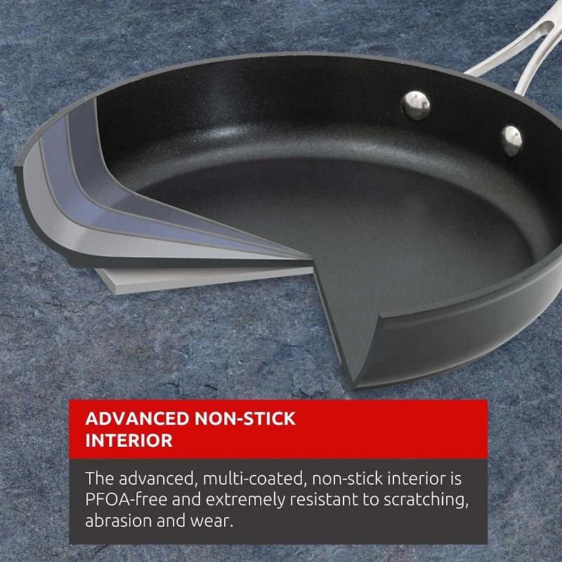 Poêle Lagostina Academy Clad antiadhésive de 26 cm, noire, Compatible avec l'induction