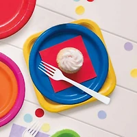 Assiettes à dessert rondes bleu électrique de 17,8 cm, 24 carats 24 carats, diamètre : 7"