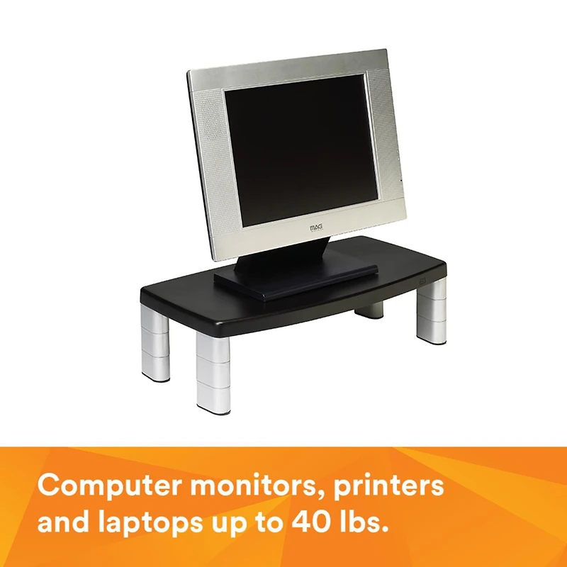 Support pour moniteur réglable MS90B 3M(MC), noir et argent, très large, 12 x 20 x 5,875 po