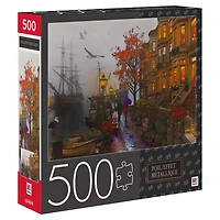 500-Piece Adult Jigsaw Puzzle with Foil Accents, Harbour