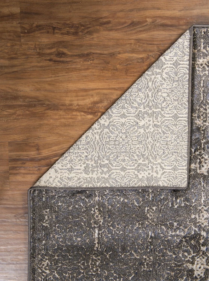 Tapis Bijou Illusion marine et beige de 5 pi x 7 pi 6 po