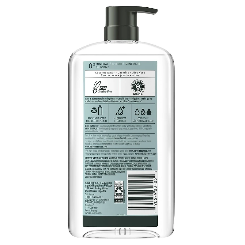 Shampooing Herbal Essences Classics Hydrate Eau de coco et jasmin 865 mL
