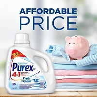 Purex 4 in 1 Liquid Laundry Concentrated Detergent, Free & Clear, 4.43 Litres, 110 Loads, 4.43 Litres, 110 Loads