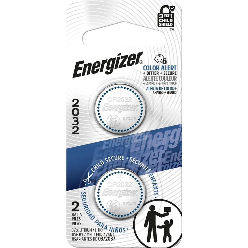 Energizer 2032 Batteries (2 Pack), 3V Lithium Coin Batteries