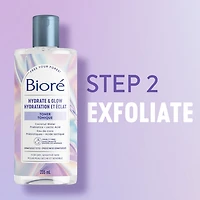 Bioré Tonique Hydratation et éclat de Bioré, avec eau de coco + prébiotiques + acide lactique, tonique pour peau sèche et sensible, 235 mL