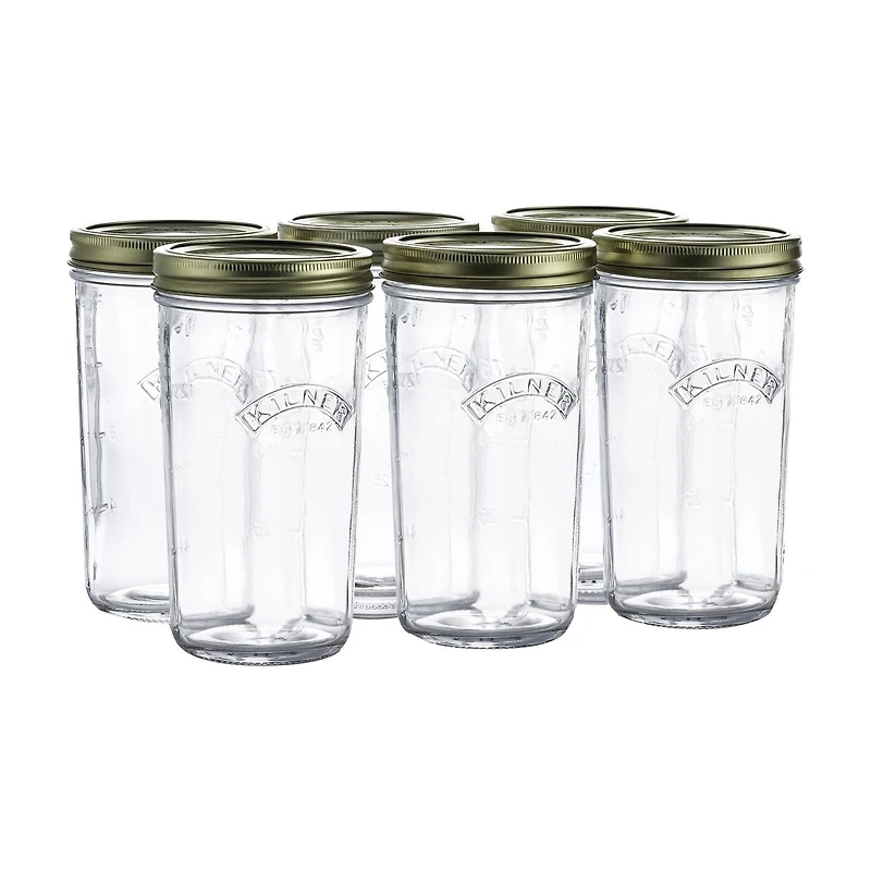 Kilner Pots Mason en verre à ouverture large avec couvercles scellés, 500ml