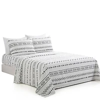Marina Decoration Ultra Soft Silky Deep Pocket Rich Printed Bedding Rayon from Bamboo All Season Sheet Set with Pillowcases, Simplify Modern Geometric Pattern
