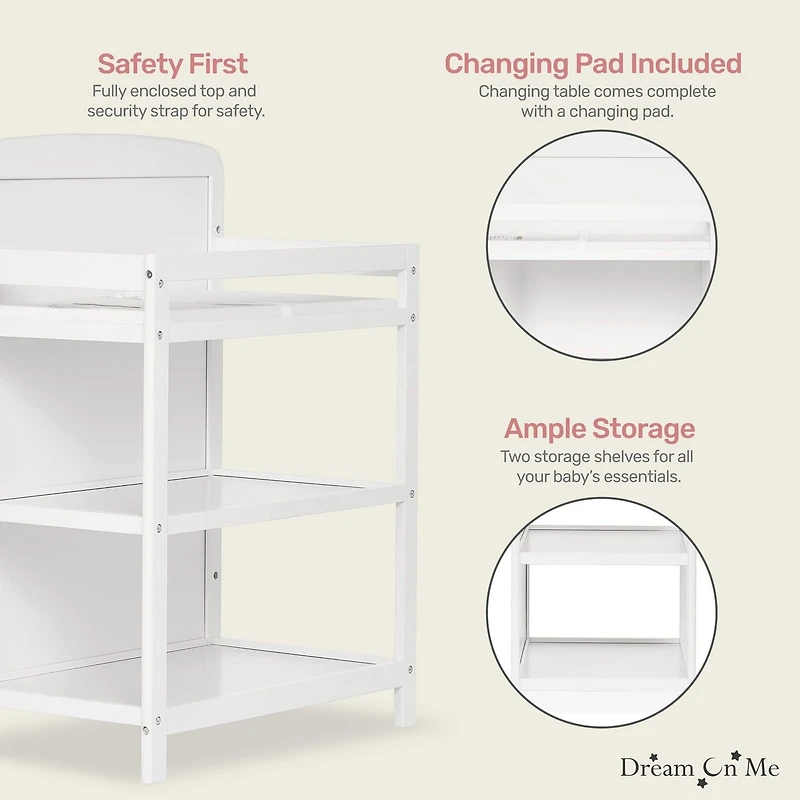 Rêve sur Moi Anna 4 en 1 Pleine Taille Lit et Table à Langer Combo, Modèle #678