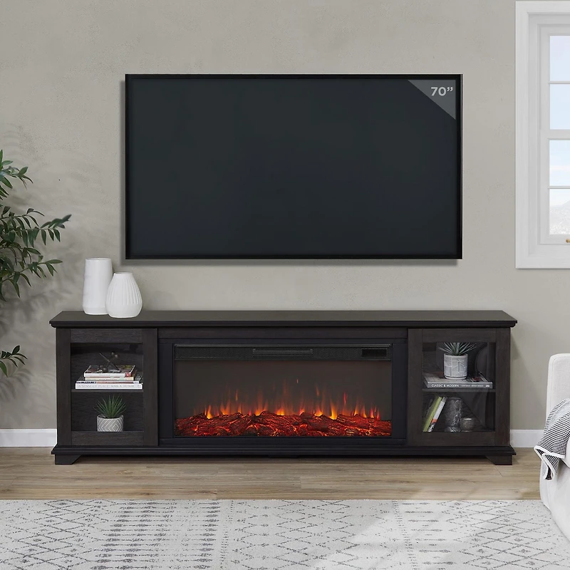 Benjamin 81" Landscape Electric Fireplace TV Stand