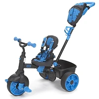 Tricycle 4 en 1, série de luxe, bleu fluo