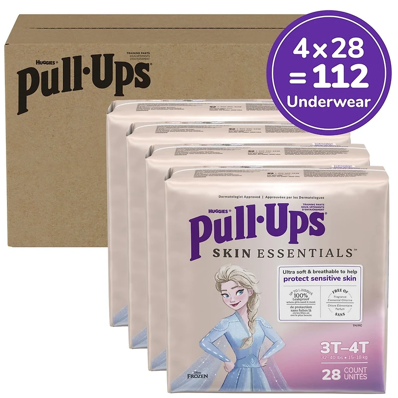 Sous-vêtements d’entraînement Pull-Ups Skin Essentials pour filles, 2T-5T (14 à 18 kg), 99-112 sous-vêtements